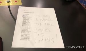 Video shows Arizona's horned rioter writing Pence threat, leading prayer