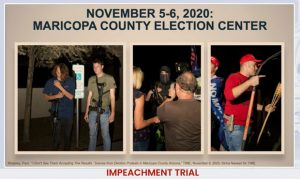 Phoenix election office protests cited at Trump impeachment trial