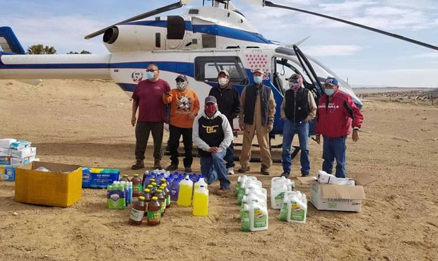 Volunteers deliver supplies to the Navajo Nation to help veterans living on the reservation. The ef...