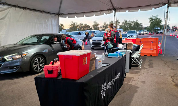 Dignity Health previously ran the COVID-19 vaccination site at Chandler-Gilbert Community College f...