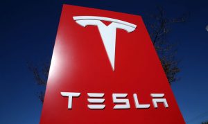 Tesla building service center at Westgate District in Glendale