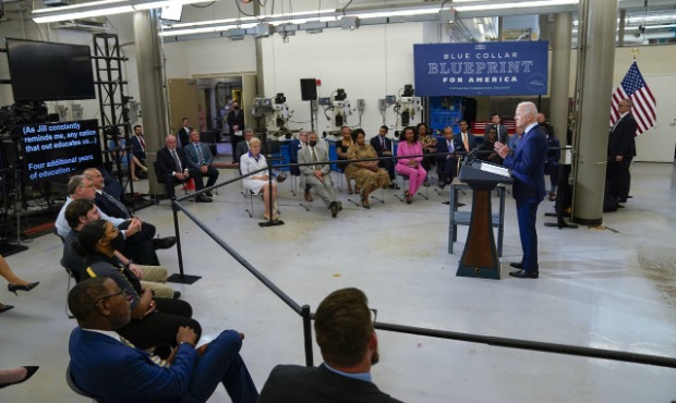 President Joe Biden delivers remarks on the economy at the Cuyahoga Community College Metropolitan ...