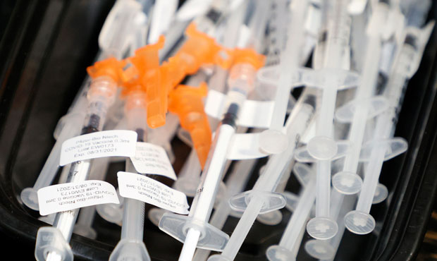covid-19 vaccine syringes...