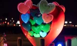 West Valley city lights up night with heart sculpture