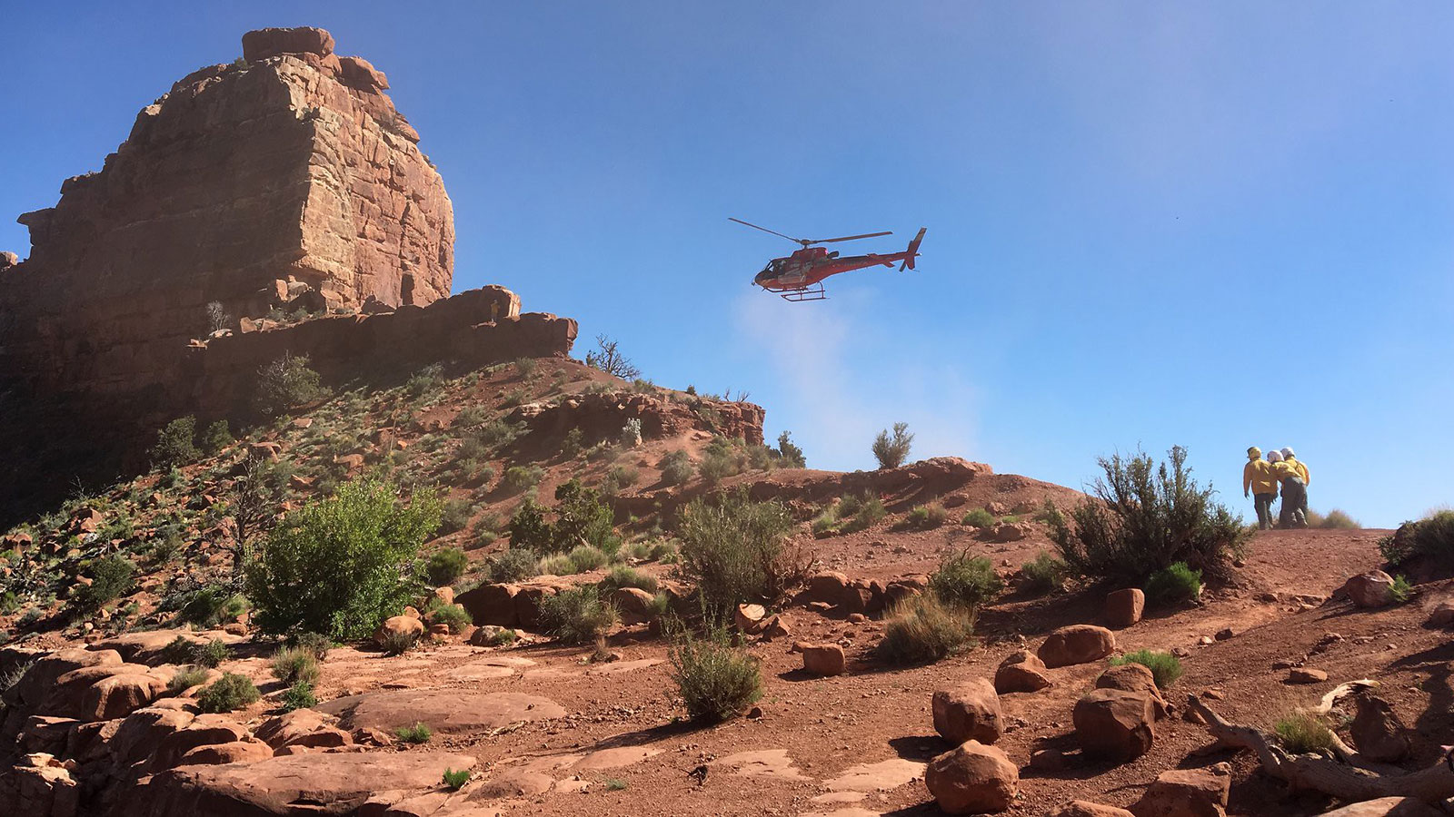 A helicopter departs from the South Kaibab Trail. (Flickr Photo, File/Grand Canyon National Park)...