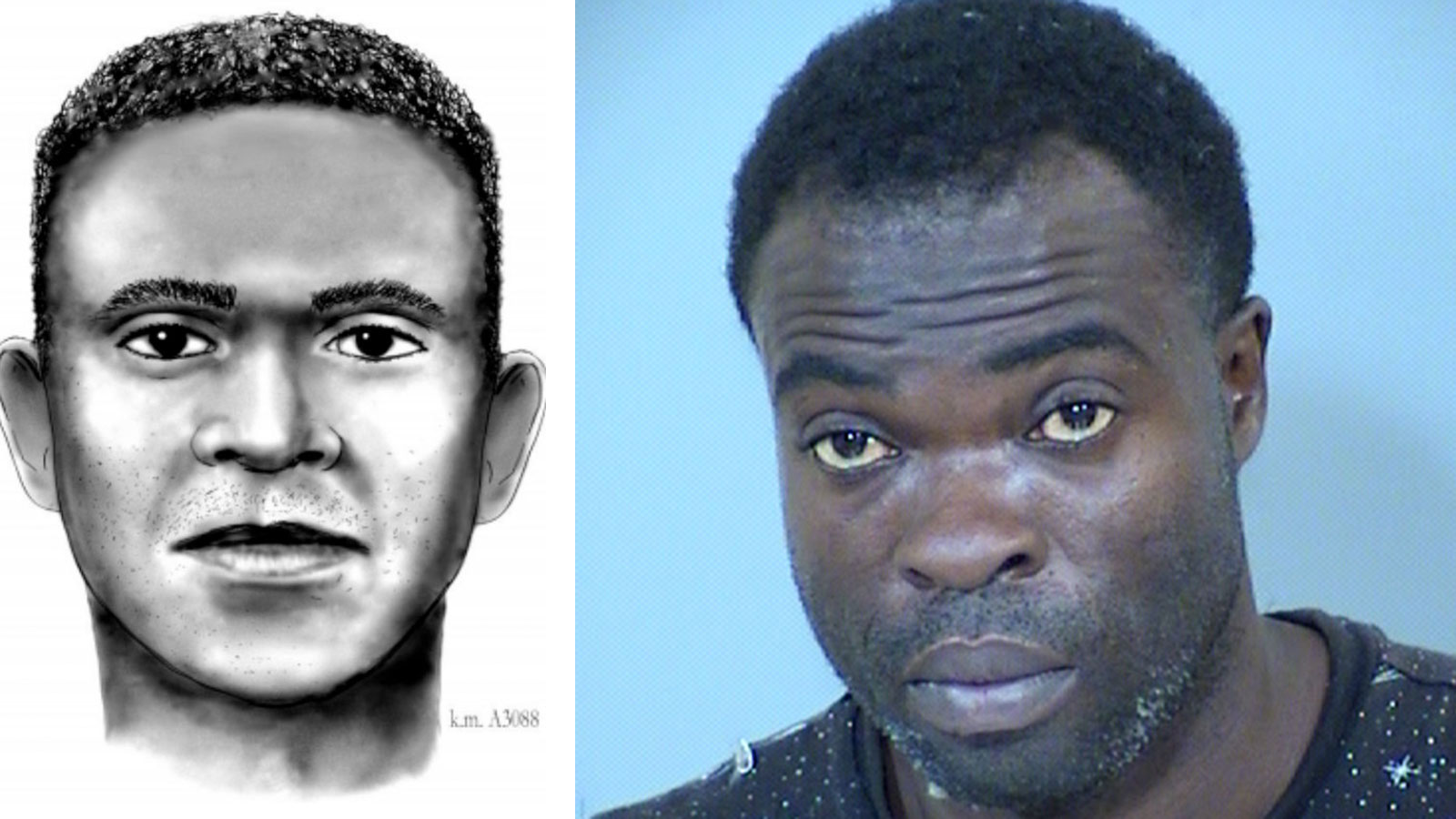 Charles Torbeck Jn Michely (Phoenix Police Sketch and Maricopa County Sheriff's Office Photo)...