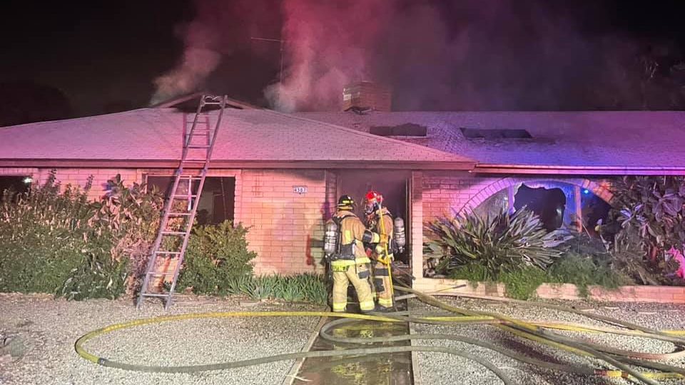 Three firefighters received medical treatment for minor injuries after battling a house fire on Oct...