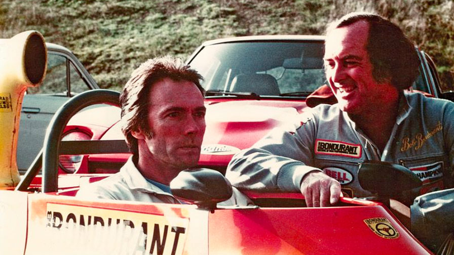 Bob Bondurant, shown with Clint Eastwood in 1975, taught numerous A-list actors for their movie rol...