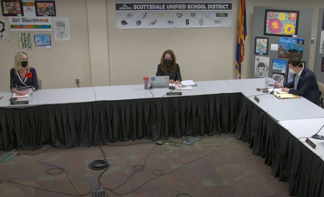 Left to right: Patty Beckman, Julie Cieniawski, Jann-Michael Greenburg (Screenshot/Scottsdale Unifi...