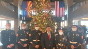 Arizona Gov. Doug Ducey lights 25-foot-tall tree at state Capitol