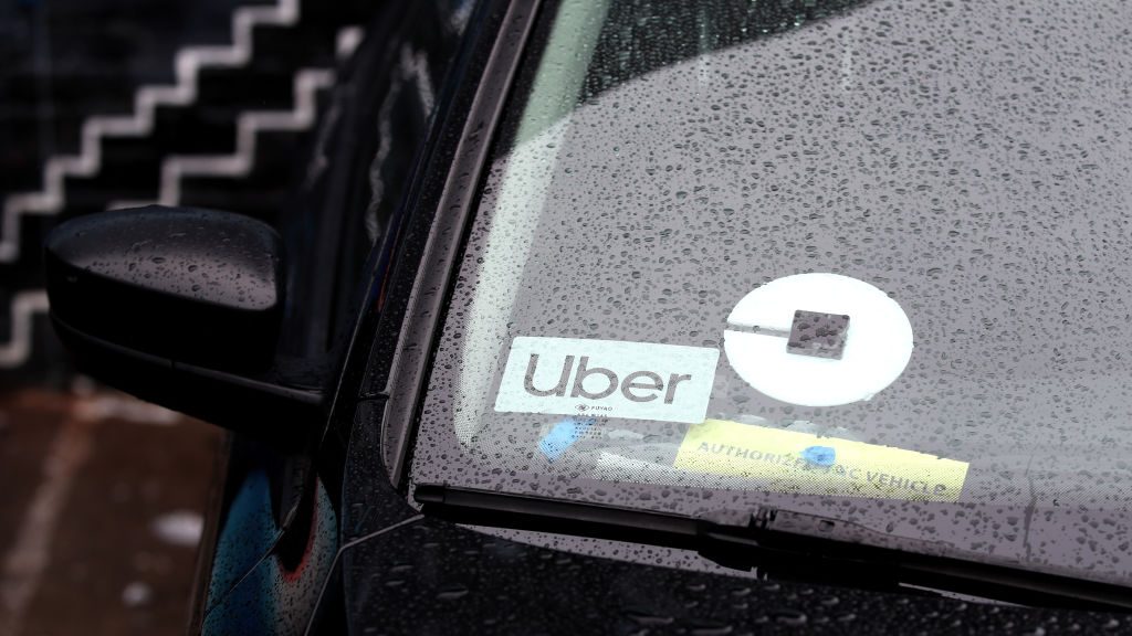 The Uber logo is displayed on a car on March 22, 2019 in San Francisco, California. Uber Technologi...