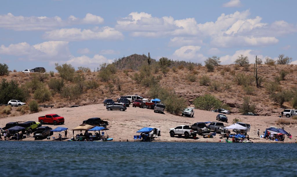 People spend their Independence day holiday at Lake Pleasant on July 04, 2020 in Morristown, Arizon...