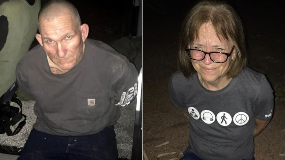 FILE - These photos provided by the Navajo County Sheriff's Office show Blane, left, and Susan Bark...