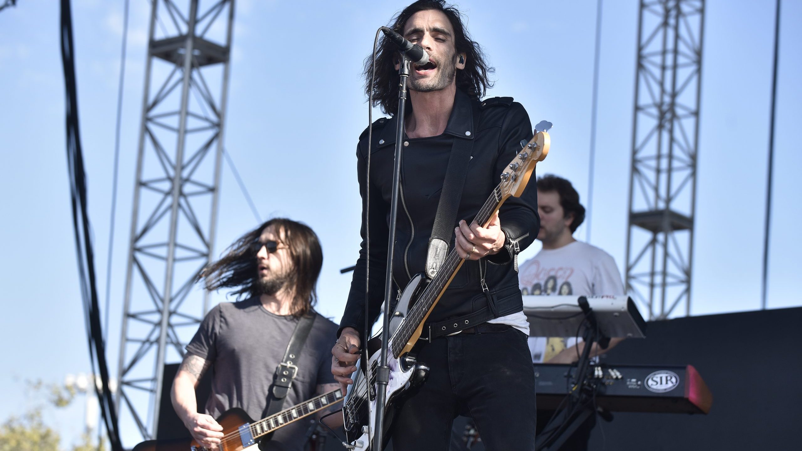 Tyson Ritter (R) of The All-American Rejects performs during the Vans Warped Tour 25th Anniversary ...