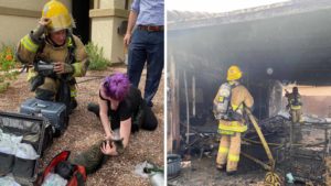 Firefighters rescue 2 cats trapped in closet while Phoenix house burned