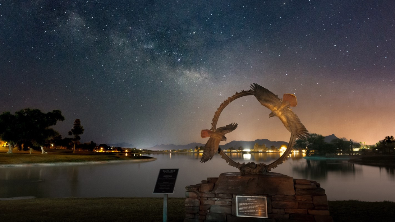 Fountain Hills photo included in the Smithsonian’s “Lights Out” exhibition.  The Milky Way ap...