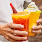 mangoneada and orange creamsicle drink