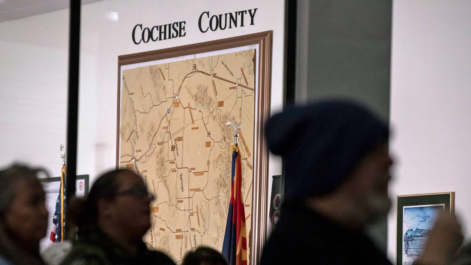 Members of the public attend a Cochise County Board of Supervisors meeting to provide feedback on t...