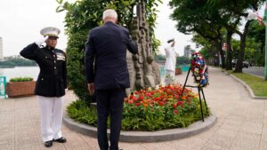President Joe Biden visits memorial for late Arizona Sen. John McCain in Vietnam