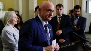 Sen. Mark Kelly of Arizona urges continued Ukraine support in speech on Senate floor