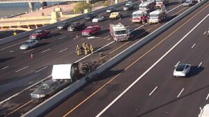 Vehicle catches fire in fatal collision on Loop 202 Red Mountain Freeway in Tempe