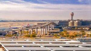 Cloudy conditions delay flights at Phoenix Sky Harbor International Airport