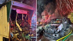 Fire sweeps through mobile home in west Phoenix; 1 hospitalized for burns