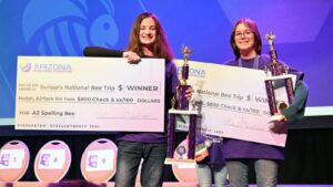 13-year-old girls take top 2 spots of 2024 Arizona Spelling Bee, qualify for national competition