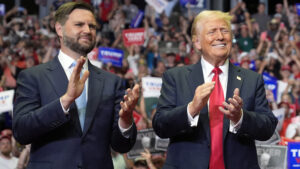 Trump holds 1st rally after assassination attempt with Vance by his side