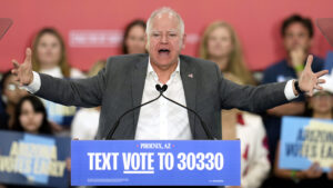 Gov. Tim Walz highlights stakes of election in speech at Phoenix school