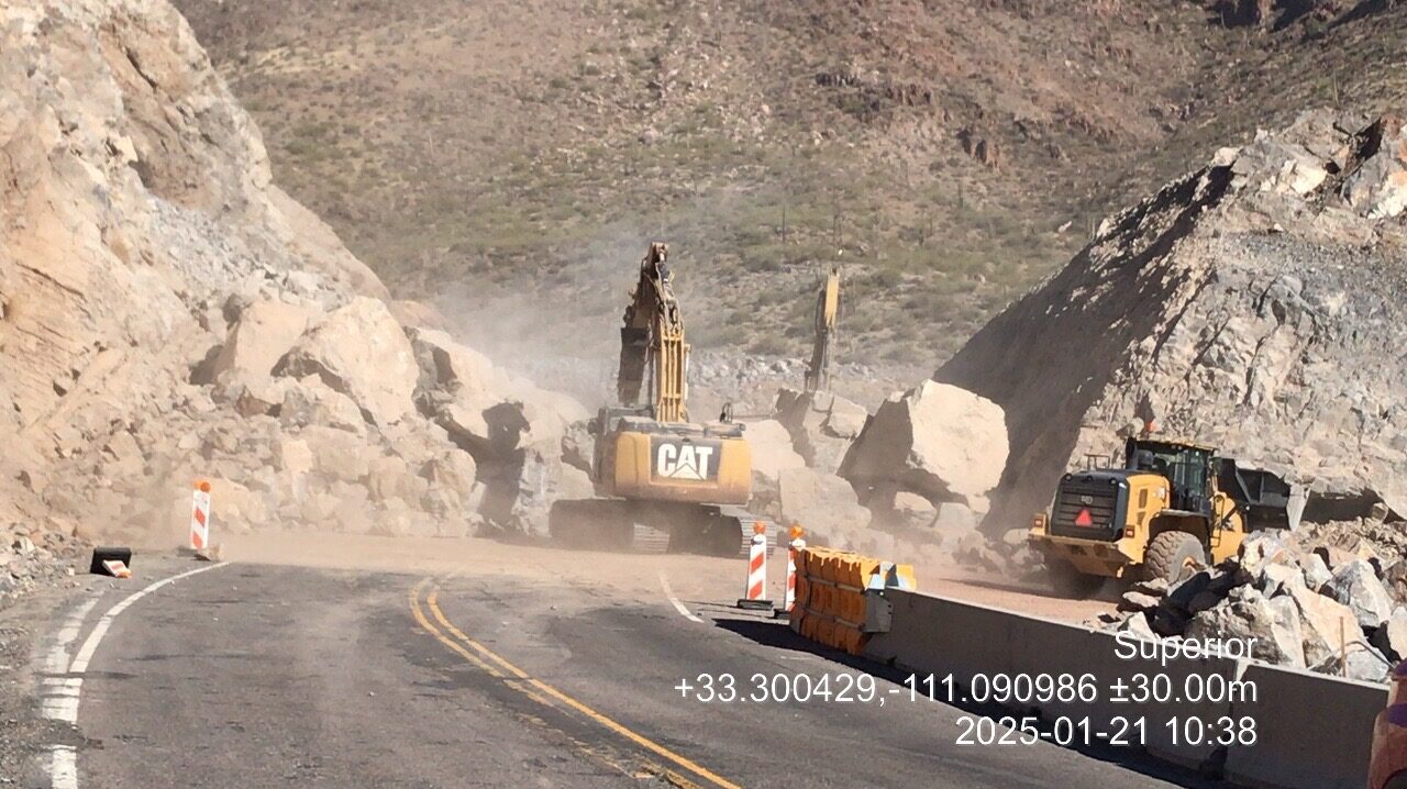 The full closure of US 60 between Superior and Miami has been extended due to blasting delays, ADOT...