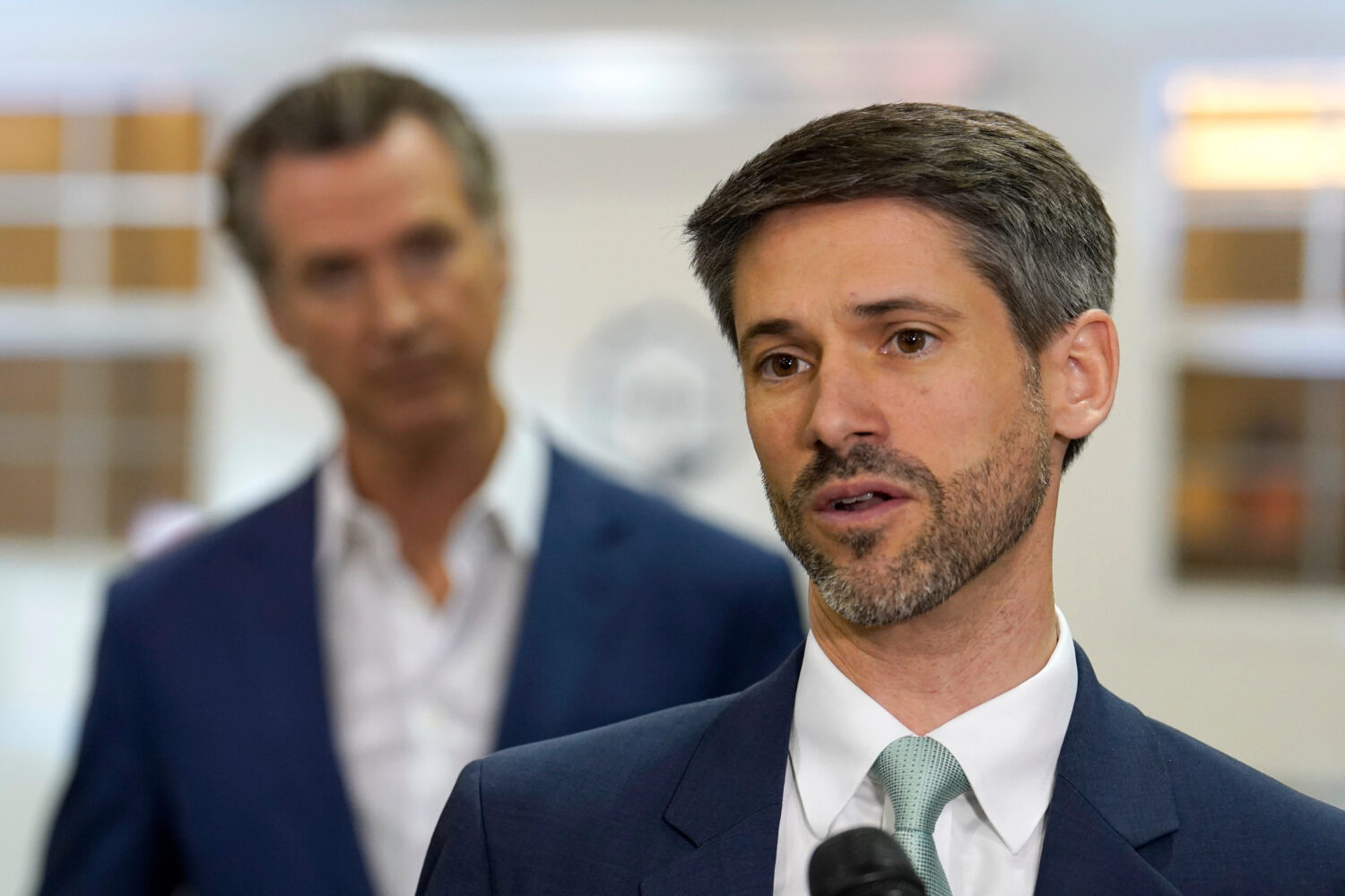 FILE - San Jose Mayor Matt Mahan speaks in Sacramento Calif., March 16, 2023. (AP Photo/Rich Pedron...