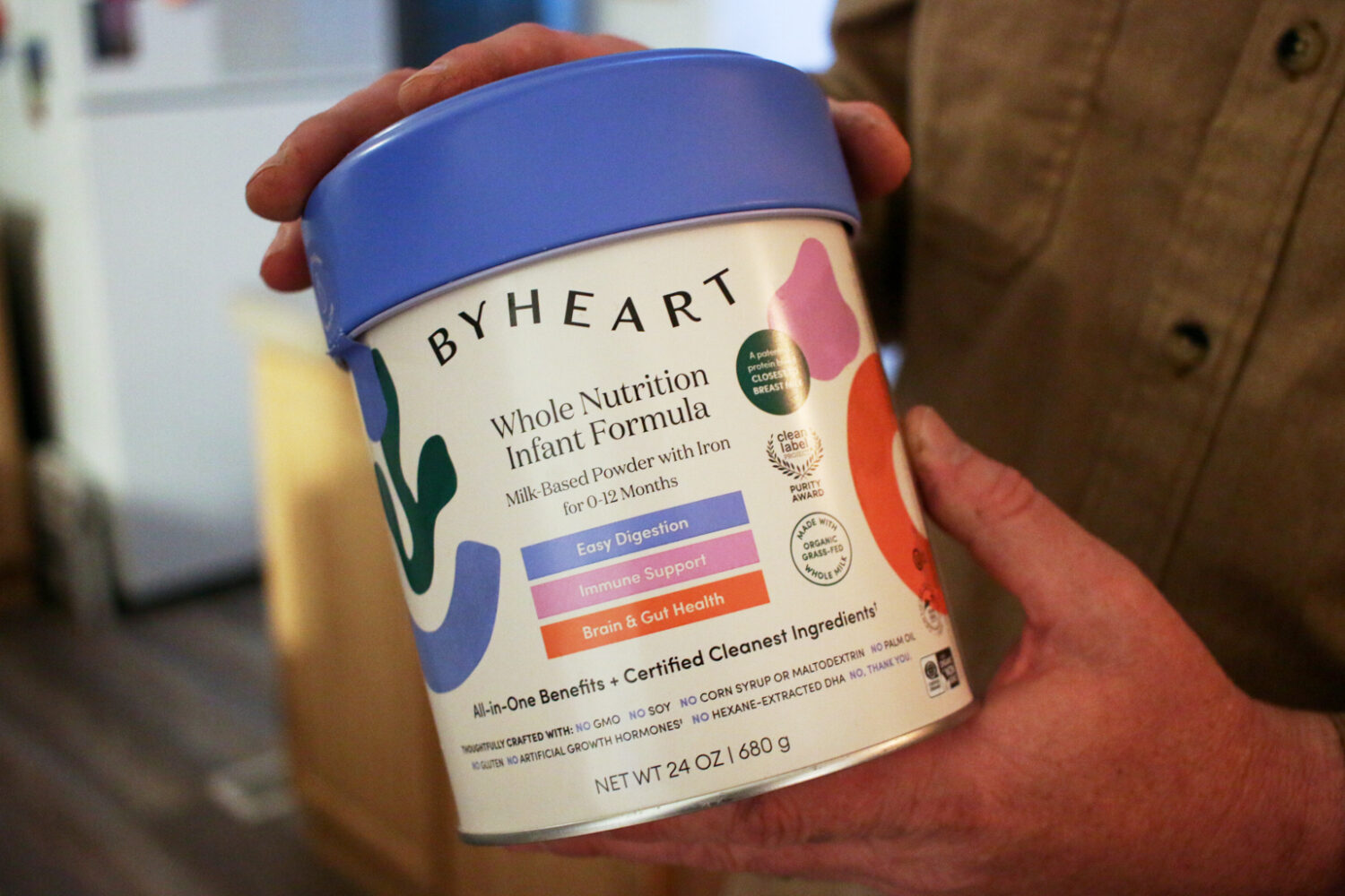 FILE - A container of ByHeart baby formula, which was recently recalled by ByHeart, in Flagstaff, A...