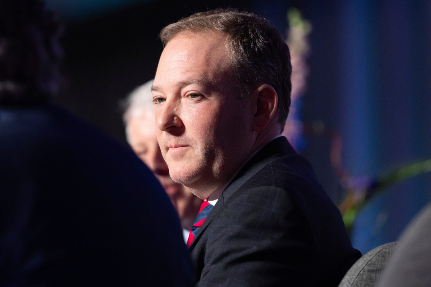 FILE - EPA Administrator Lee Zeldin listens during the annual Alaska Sustainable Energy Conference ...