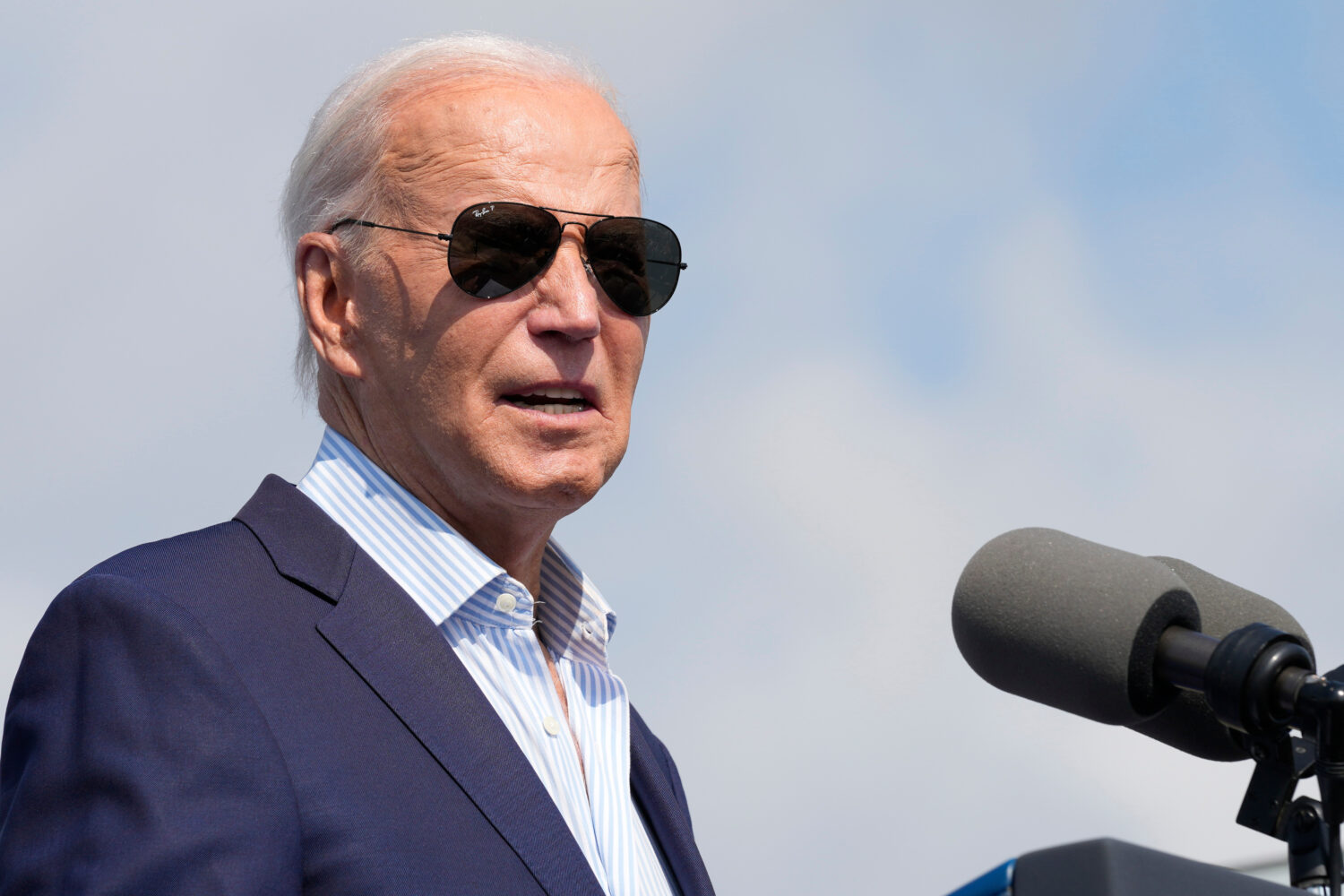 FILE - President Joe Biden speaks during a visit to Vernon Electric in Westby, Wis., Thursday, Sept...