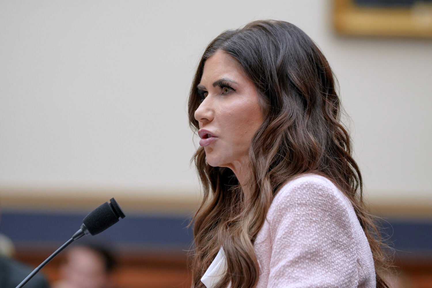 Homeland Security Secretary Kristi Noem testifies during a House Committee on the Judiciary oversig...