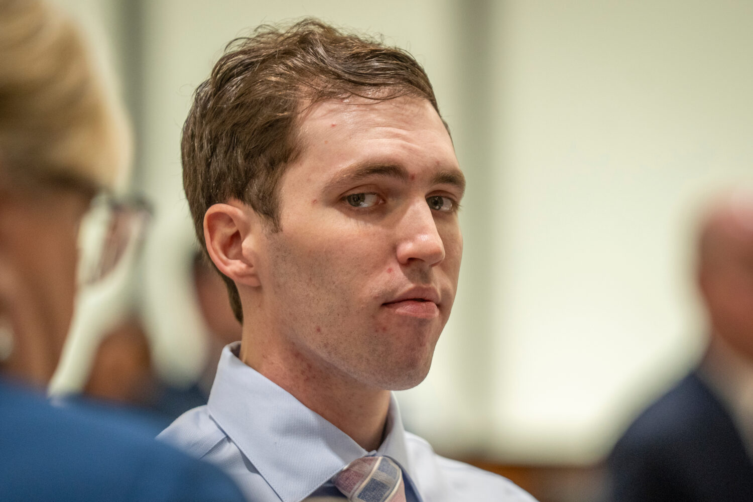 FILE - Tyler Robinson, who is accused of fatally shooting Charlie Kirk, appears during a hearing in...