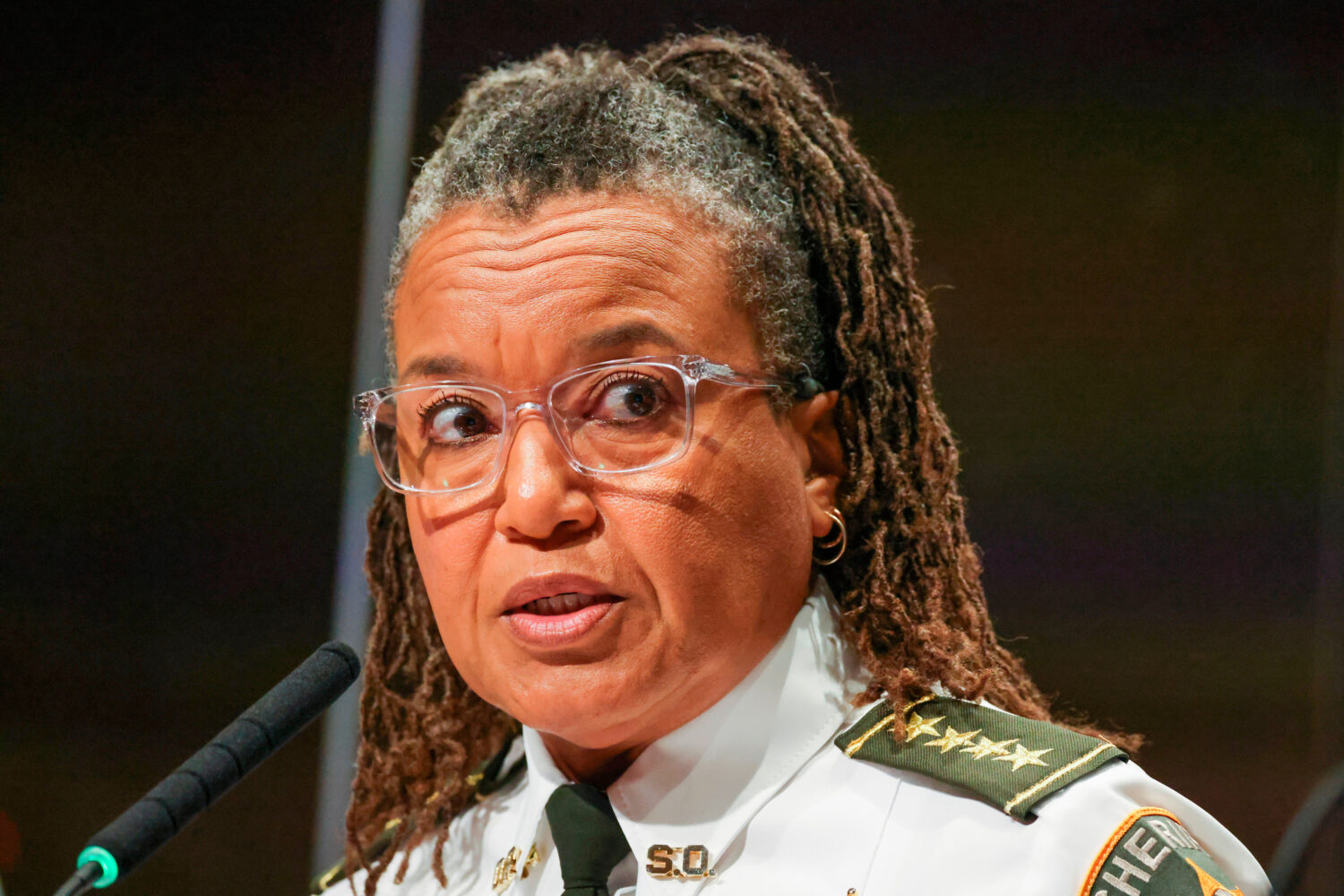 FILE - Sheriff Susan Hutson speaks at a City Council meeting following the escape of 10 inmates fro...