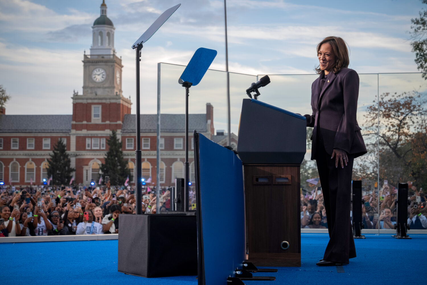 FILE - Democratic presidential nominee Vice President Kamala Harris delivers a concession speech fo...