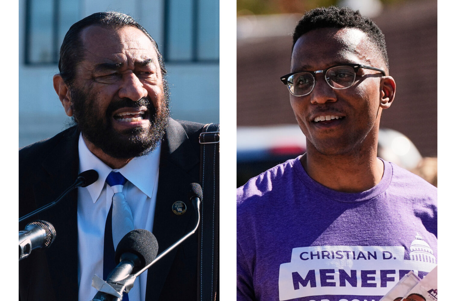 FILE - This combination of file images shows Rep. Al Green, D-Texas, in Washington on Oct. 15, 2025...