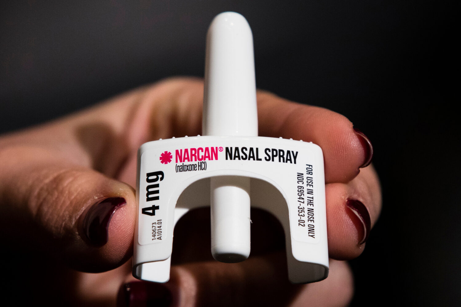 FILE - The overdose-reversal drug Narcan is displayed during training for employees of the Public H...
