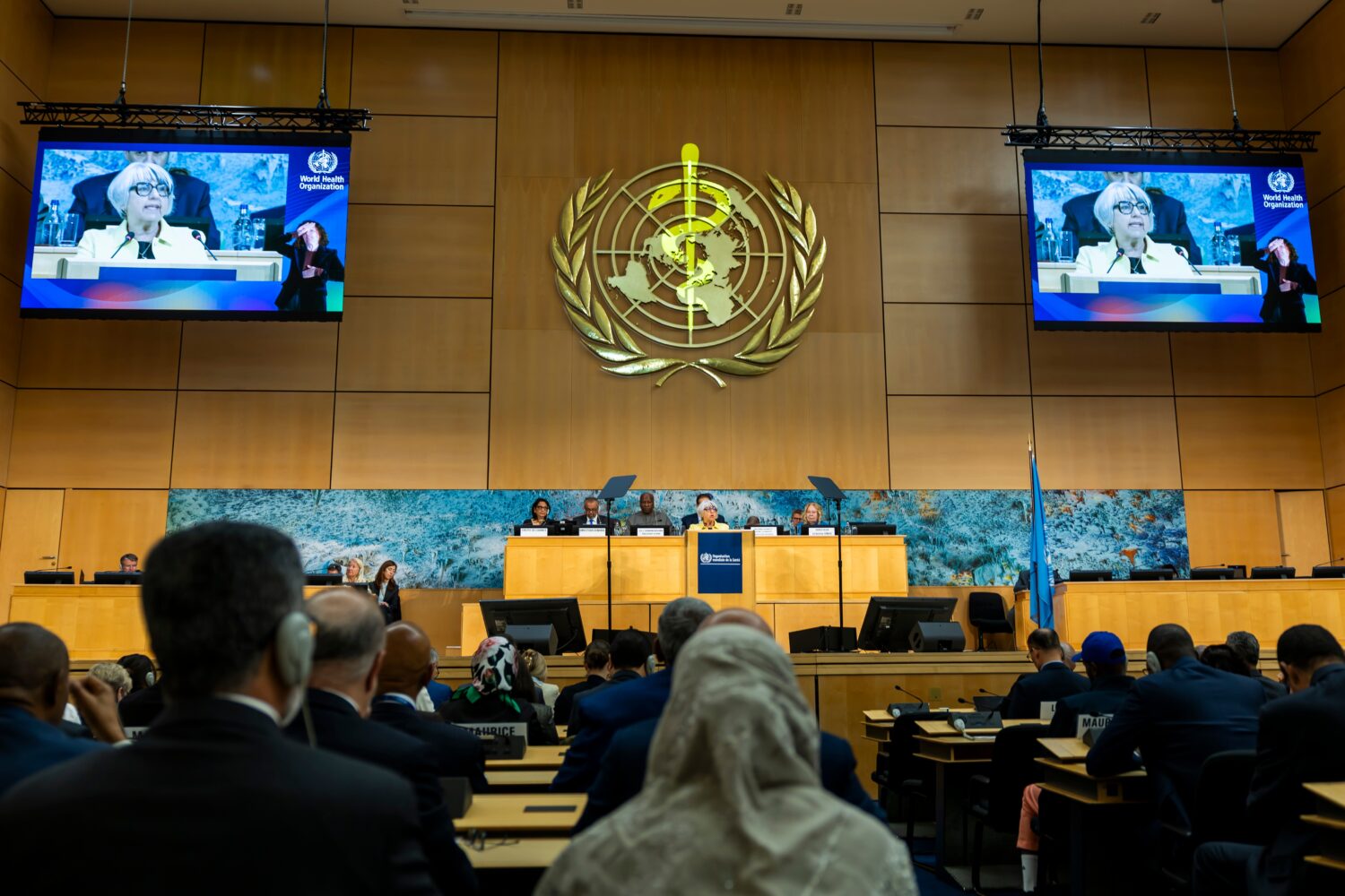 Swiss Interior Minister Elisabeth Baume-Schneider delivers her statement during the opening of the ...