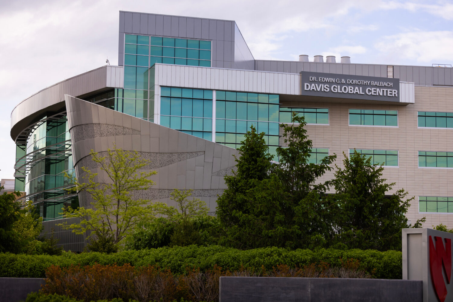 Nebraska Medicine's Davis Global Center is seen on Sunday, May 10,2026 in Omaha, Neb. where America...