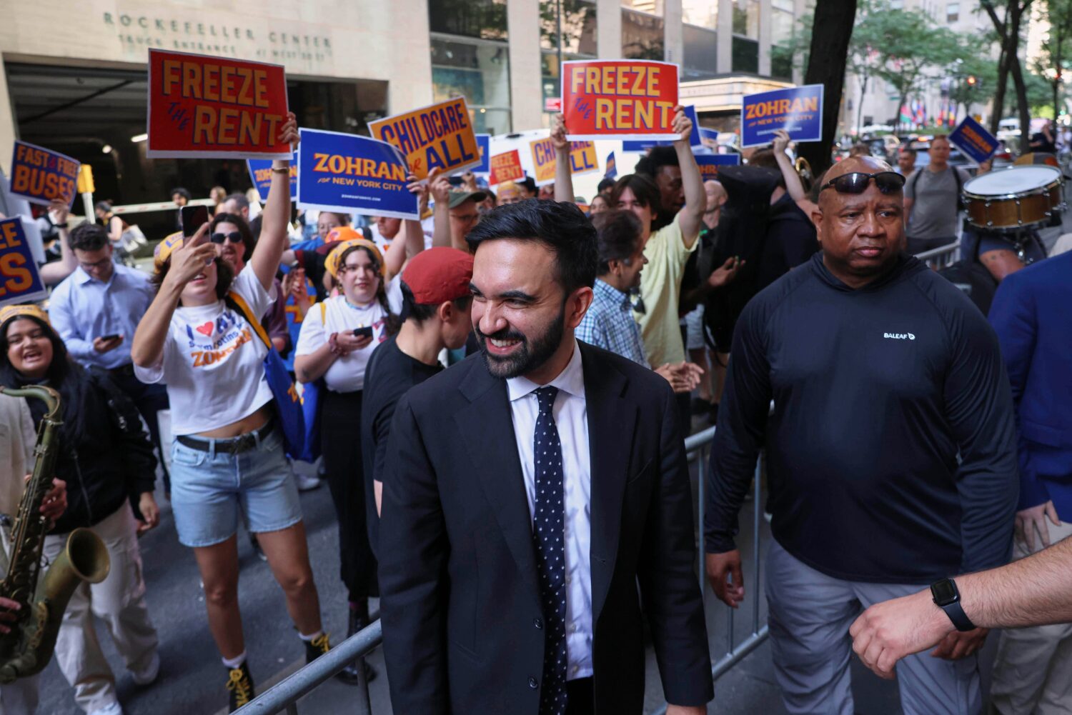 FILE - Democratic mayoral candidate Zohran Mamdani arrives at the NBC studios to participate in a D...