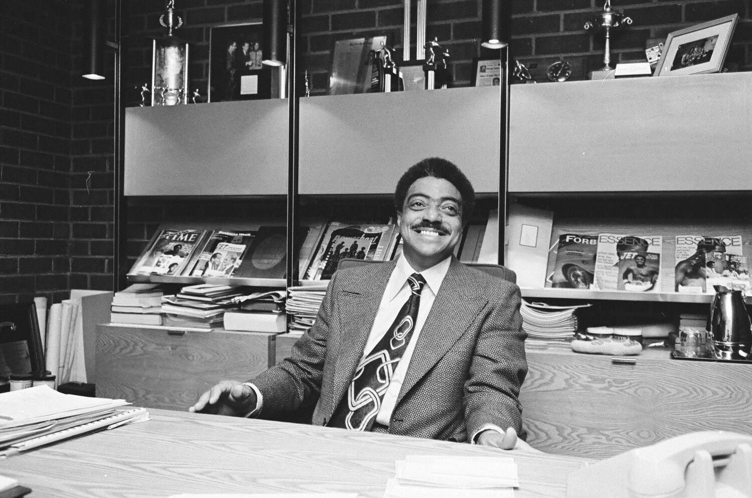 George E. Johnson Sr., who founded Johnson Products Company, is photographed at his company on the ...